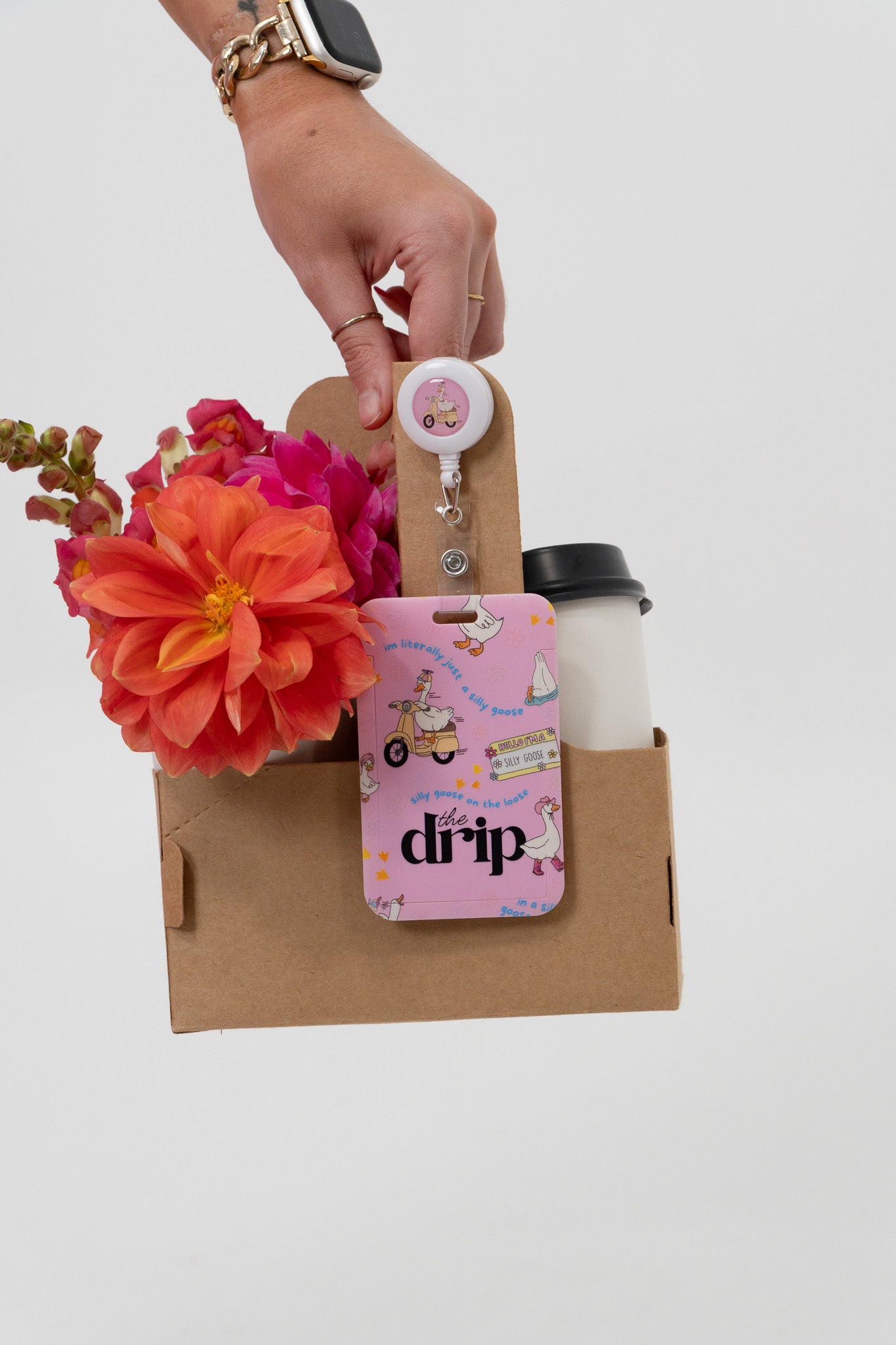 Pink Silly Goose ID Card Holder + Reel
