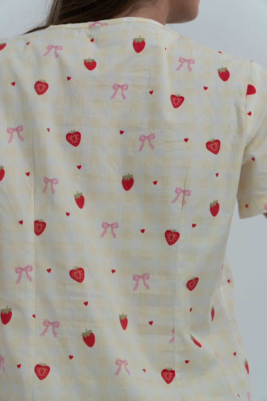 Strawberry Kisses Scrub Top