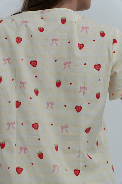 Strawberry Kisses Scrub Top