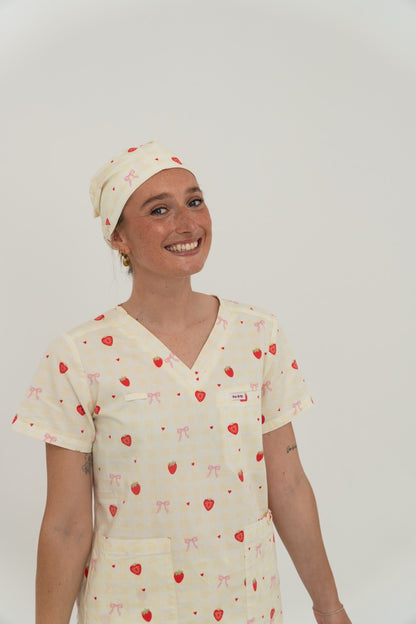 Strawberry Kisses Scrub Cap